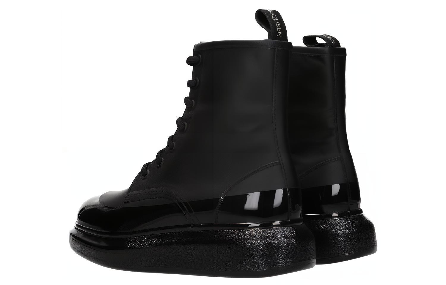 Shop Alexander McQueen 亞歷山大·麥昆 小牛皮短筒靴 女款 黑色