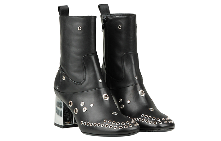 Order (W) Alexander McQueen Enkellaars ''Zwart Leren Mode'' 571842R26211000