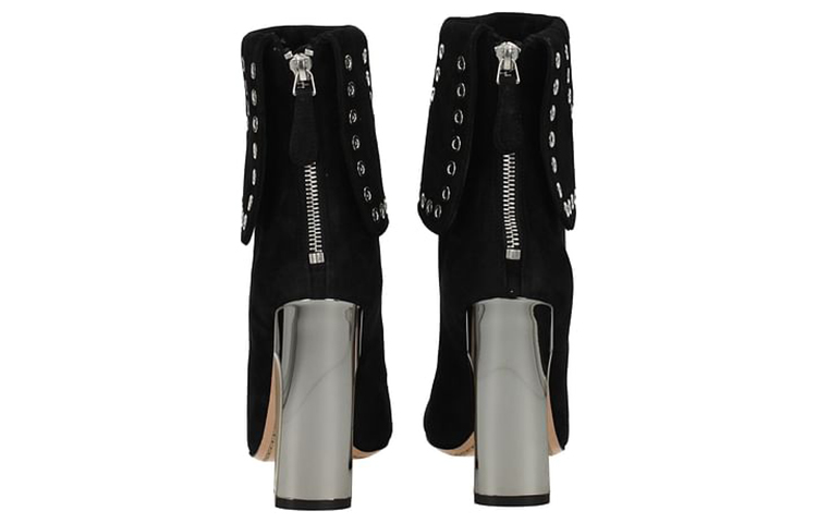 Purchase Alexander McQueen 亞歷山大·麥昆 時尚休閒絨面革粗跟短靴 女款 黑色