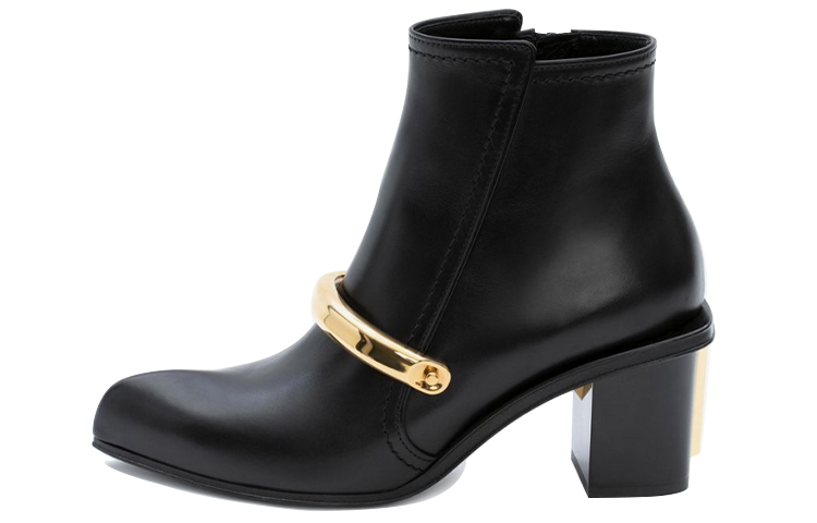 (Women) Alexander McQueen Ankle Boot 'Gold Cuff Black Leather' 633482WHWQ81088