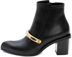(Women) Alexander McQueen Ankle Boot 'Gold Cuff Black Leather' 633482WHWQ81088 (Women) Alexander McQueen Ankle Boot 'Gold Cuff Black Leather' 633482WHWQ81088