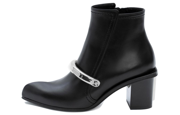 (Women) Alexander McQueen Ankle Boot 'Metal Cuff Black Leather' 633482WHWQ71081