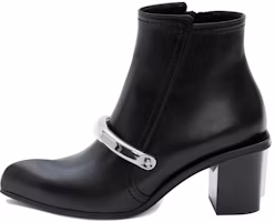 (Women) Alexander McQueen Ankle Boot 'Metal Cuff Black Leather' 633482WHWQ71081 (Women) Alexander McQueen Ankle Boot 'Metal Cuff Black Leather' 633482WHWQ71081