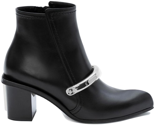 (Women) Alexander McQueen Ankle Boot 'Metal Cuff Black Leather' 633482WHWQ71081 Order (Women) Alexander McQueen Ankle Boot 'Metal Cuff Black Leather' 633482WHWQ71081