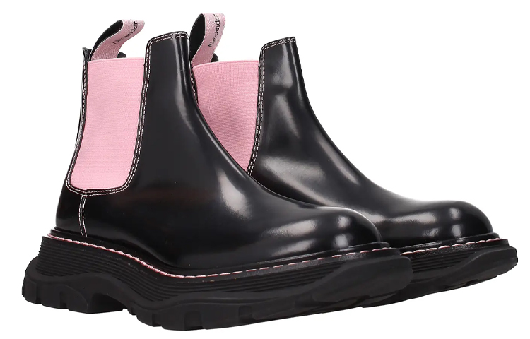 (W) Alexander McQueen Ankle Leather Boots 'Black Pink' 圖 2