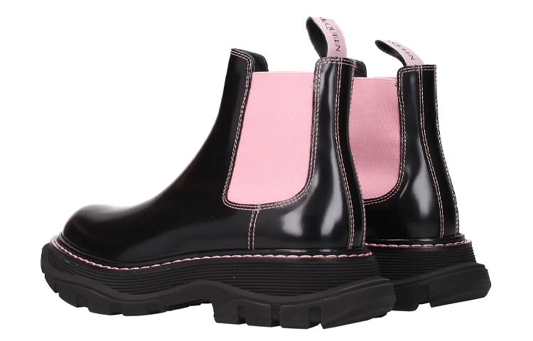 (W) Alexander McQueen Ankle Leather Boots 'Black Pink' 圖 3