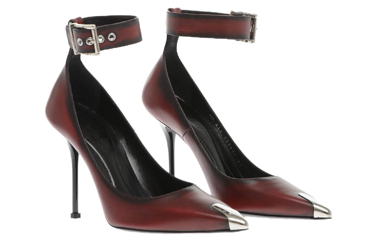 Shop (Women) Alexander McQueen Ankle Strap High-Heeled 'Welsh Red' 709994WHU326088
