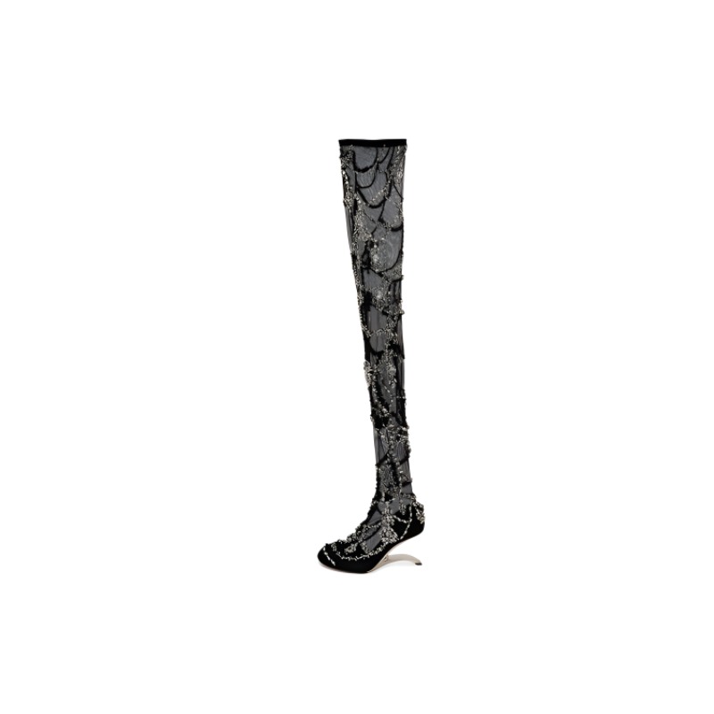 (Women) Alexander McQueen Arc Boot 'Black Embroidery' 700314W4TN11081