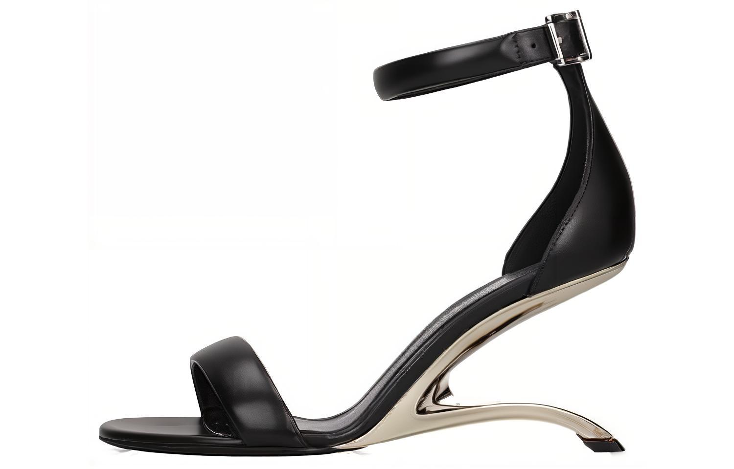 (Women) Alexander McQueen Arc High Heel Sandals Silver 'Black' 700080WIC711081
