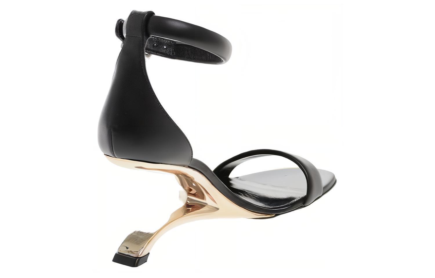 Shop (W) Alexander McQueen Arc Hoge Hak Sandalen Zilver ''Zwart'' 700080WIC711081
