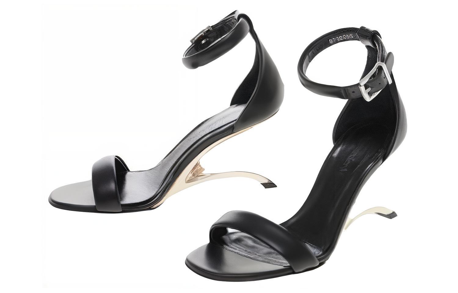 (W) Alexander McQueen Arc High Heel Sandals Silver 'Black' 圖 2