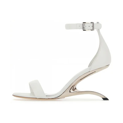 (W) Alexander McQueen Arc High Heel Sandals Ivory 'White'