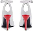Shop (Women) Alexander McQueen Armadillo Ankle Strap Heels 'Black Silver Red' 780679WIEX48740