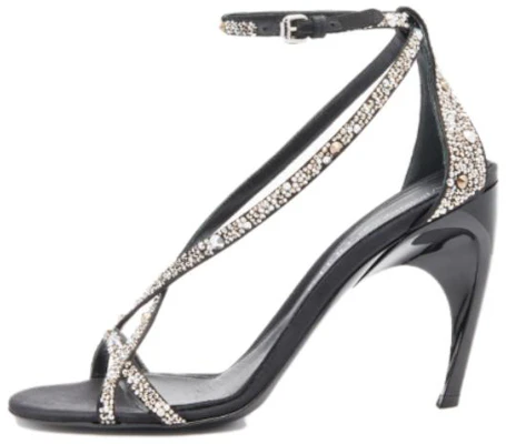 (Women) Alexander McQueen Armadillo Crossed Sandals 'Black Silver' 780693W4X271064 Buy (Women) Alexander McQueen Armadillo Crossed Sandals 'Black Silver' 780693W4X271064