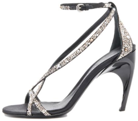 (Women) Alexander McQueen Armadillo Crossed Sandals 'Black Silver' 780693W4X271064 Buy (Women) Alexander McQueen Armadillo Crossed Sandals 'Black Silver' 780693W4X271064