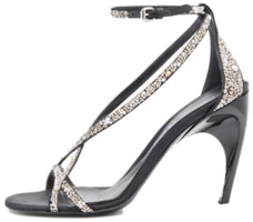 (Women) Alexander McQueen Armadillo Crossed Sandals 'Black Silver' 780693W4X271064 (Women) Alexander McQueen Armadillo Crossed Sandals 'Black Silver' 780693W4X271064