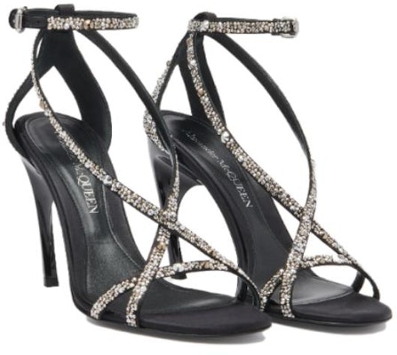 (Women) Alexander McQueen Armadillo Crossed Sandals 'Black Silver' 780693W4X271064 Lookbook (Women) Alexander McQueen Armadillo Crossed Sandals 'Black Silver' 780693W4X271064