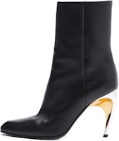 (Women) Alexander McQueen Armadillo Leather Ankle Boots 'Black Silver' 780676WIEG21399 (Women) Alexander McQueen Armadillo Leather Ankle Boots 'Black Silver' 780676WIEG21399
