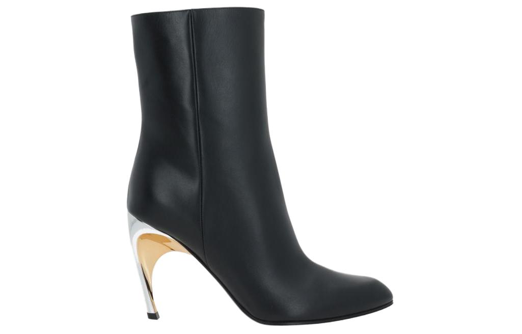 Order (Women) Alexander McQueen Armadillo Leather Ankle Boots 'Black Silver' 780676WIEG21399
