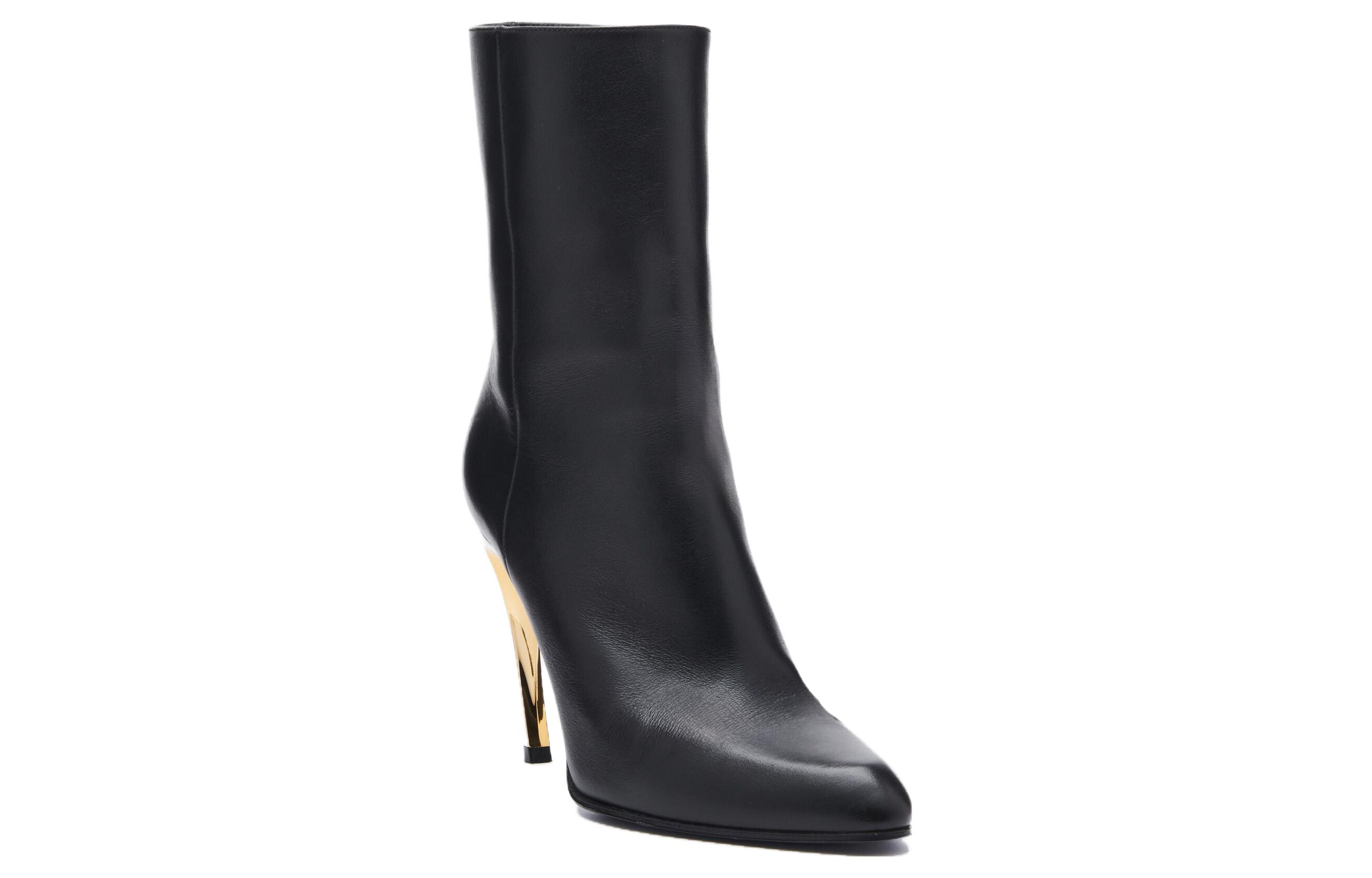 Lookbook (Women) Alexander McQueen Armadillo Leather Ankle Boots 'Black Silver' 780676WIEG21399