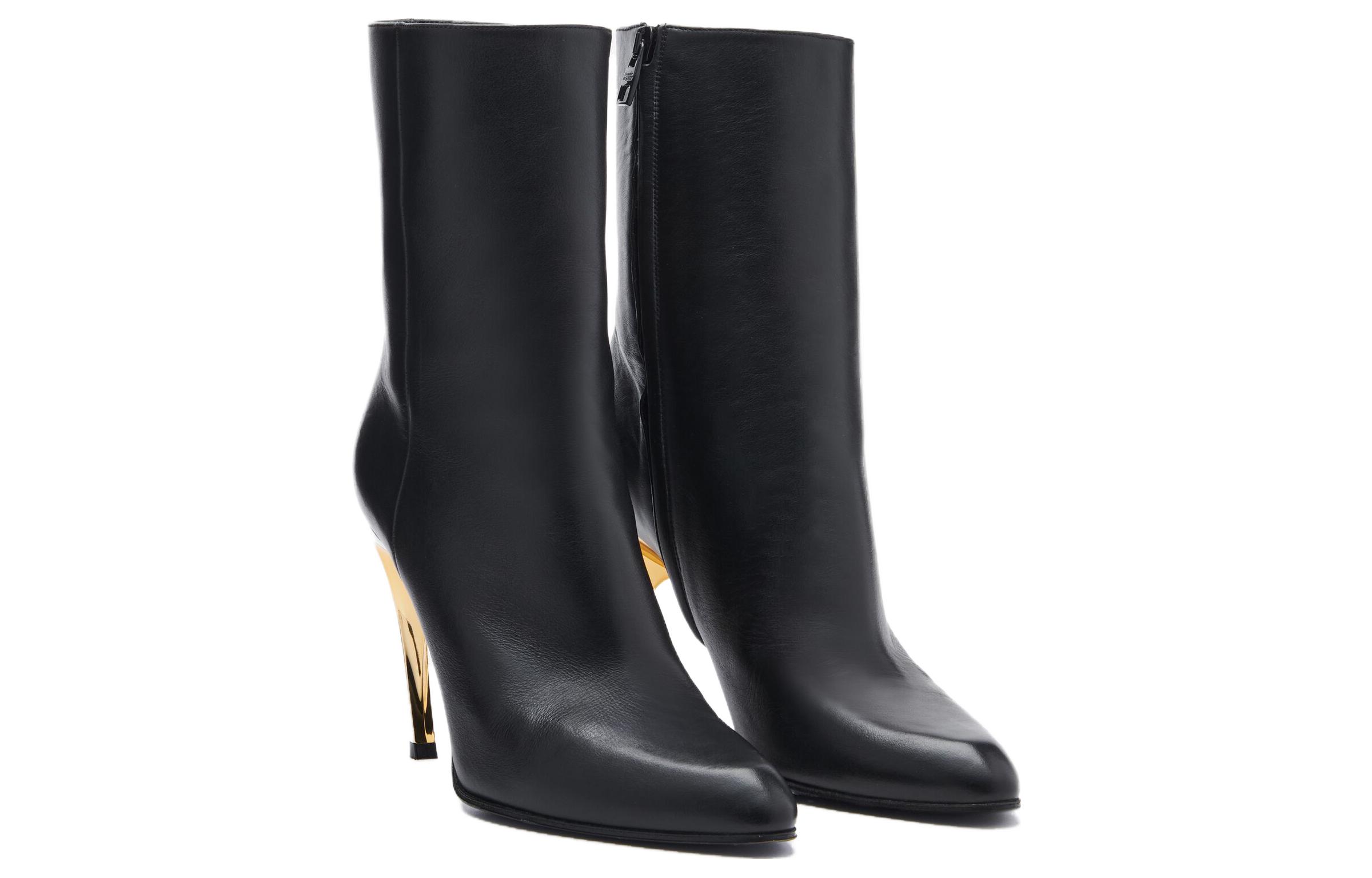 Shop (Women) Alexander McQueen Armadillo Leather Ankle Boots 'Black Silver' 780676WIEG21399