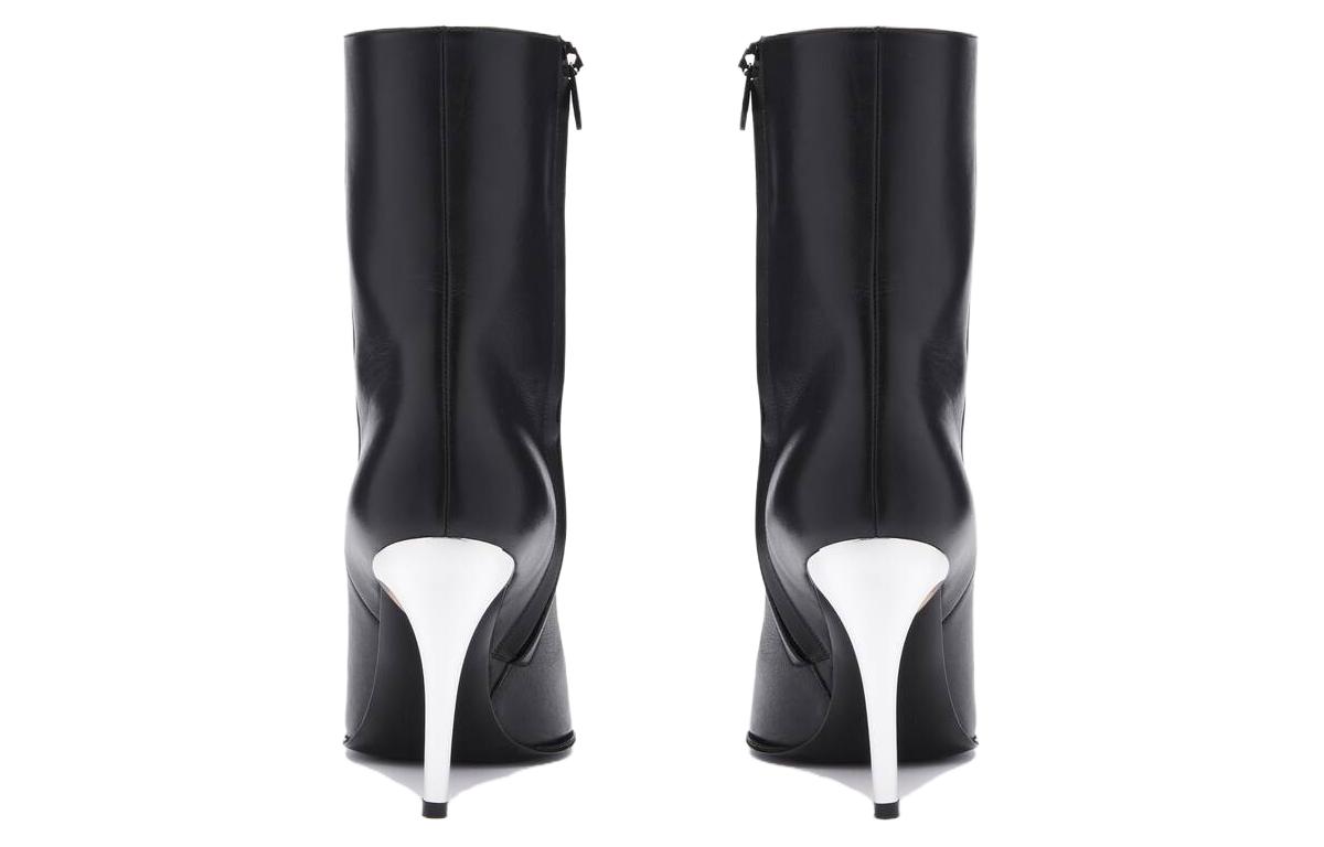 Purchase (Women) Alexander McQueen Armadillo Leather Ankle Boots 'Black Silver' 780676WIEG21399