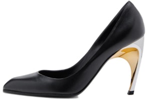 (Women) Alexander McQueen Armadillo Leather Pumps 'Black Silver' 780683WIEX21399 (Women) Alexander McQueen Armadillo Leather Pumps 'Black Silver' 780683WIEX21399