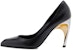 (W) Alexander McQueen Armadillo Tumit Tinggi Kulit 'Hitam Perak' 780683WIEX21399