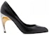 (W) Alexander McQueen Armadillo Tumit Tinggi Kulit 'Hitam Perak' 780683WIEX21399