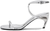 Buy (W) Sandal Alexander McQueen Armadillo Kulit Tiruan Logam 'Perak' 781354W4WG18100