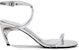 (W) Sandal Alexander McQueen Armadillo Kulit Tiruan Logam 'Perak' 781354W4WG18100