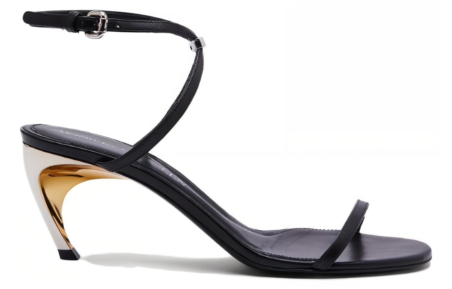Order (W) Sandalias Alexander McQueen Armadillo Metálicas de Cuero Sintético 'Negro' 781353WIEX51399