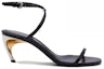 Order (W) Alexander McQueen Sandal Armadillo Kulit Tiruan Logam 'Hitam' 781353WIEX51399