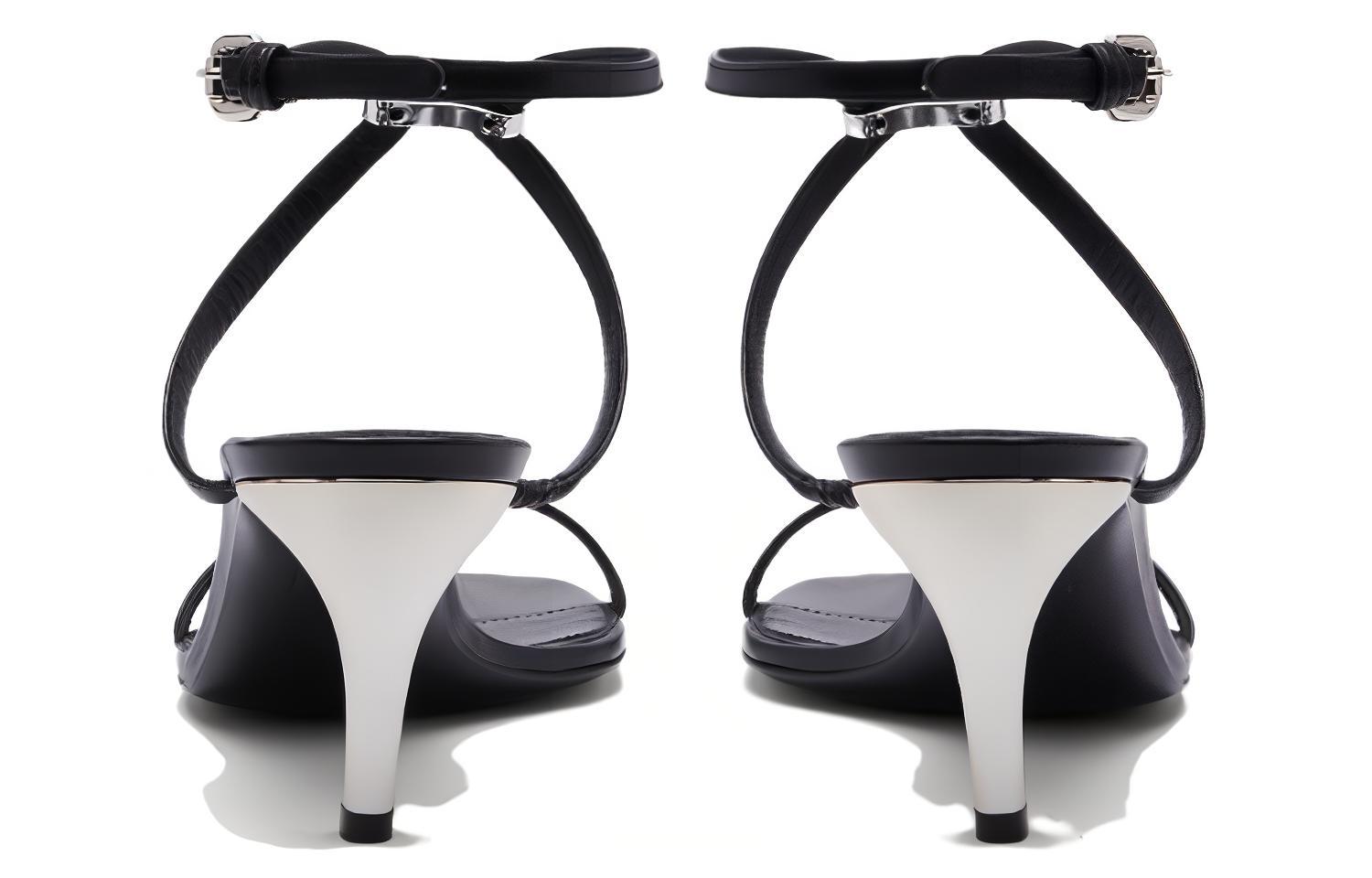Purchase (W) Sandalias Alexander McQueen Armadillo Metálicas de Cuero Sintético 'Negro' 781353WIEX51399
