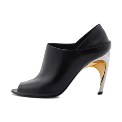 (W) Alexander McQueen Armadillo Mules 'Black Silver'