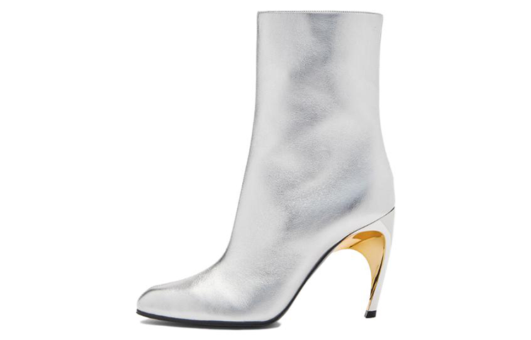 (Women) Alexander McQueen Armadillo Side-zipped Ankle Boots 'Silver' 780677WIF218369