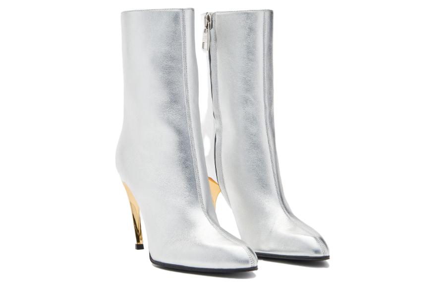 Lookbook (Women) Alexander McQueen Armadillo Side-zipped Ankle Boots 'Silver' 780677WIF218369