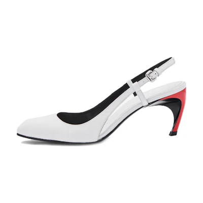 (W) Alexander McQueen Armadillo Slingback Pump 'Ivory Lust Red'