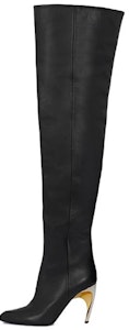 (W) (女性用) アレキサンダー・マックイーン 「ブラックシルバー」 サイハイブーツ 780672WIEG21399 Buy (W) (女性用) アレキサンダー・マックイーン 「ブラックシルバー」 サイハイブーツ 780672WIEG21399