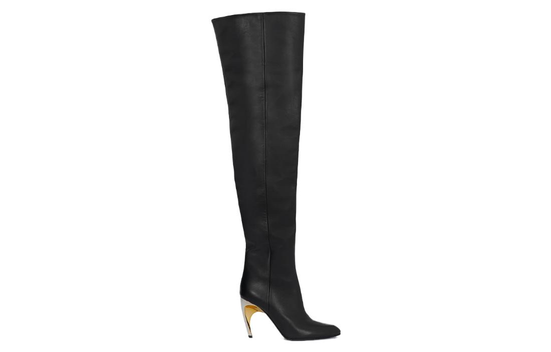 Order (W) (女性用) アレキサンダー・マックイーン 「ブラックシルバー」 サイハイブーツ 780672WIEG21399