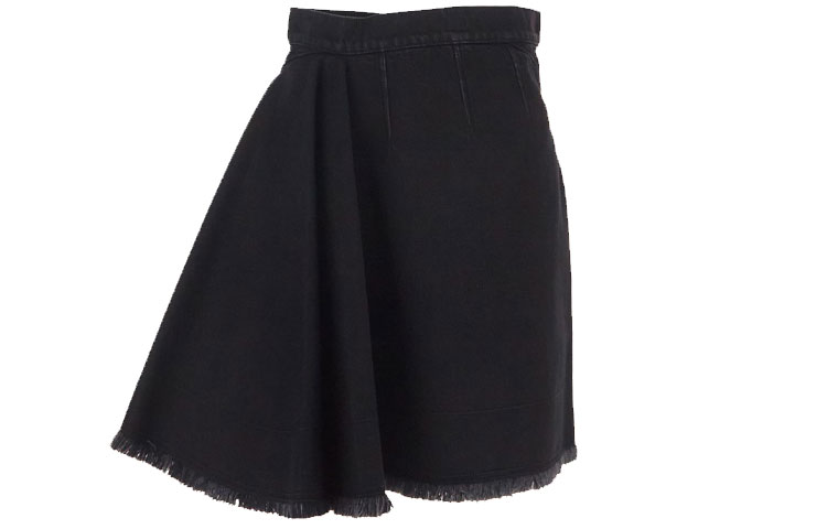 Order (Women) Alexander McQueen Asymmetrical Raw Hem Solid Color Casual Long Skirt Women 720056QMAB51000