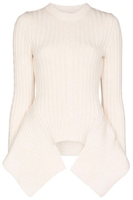 (W) 알렉산더 맥퀸 비대칭 립 니트 울 스웨터 - 화이트 650346-Q1ATD-9004 Order (W) 알렉산더 맥퀸 비대칭 립 니트 울 스웨터 - 화이트 650346-Q1ATD-9004