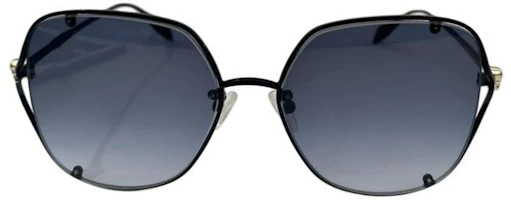 Lookbook (Women) Alexander McQueen Black Irregular Full-Frame Sunglasses for Women. AM0366S 004