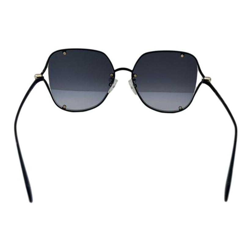 Shop (W) Alexander McQueen 黑色不規則全框太陽眼鏡 女款 AM0366S 004