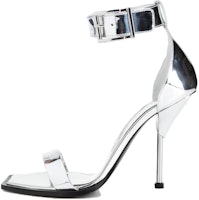 (Women) Alexander McQueen Block Heel Buckle Slide 'Silver' 734993W4WG18100 (Women) Alexander McQueen Block Heel Buckle Slide 'Silver' 734993W4WG18100