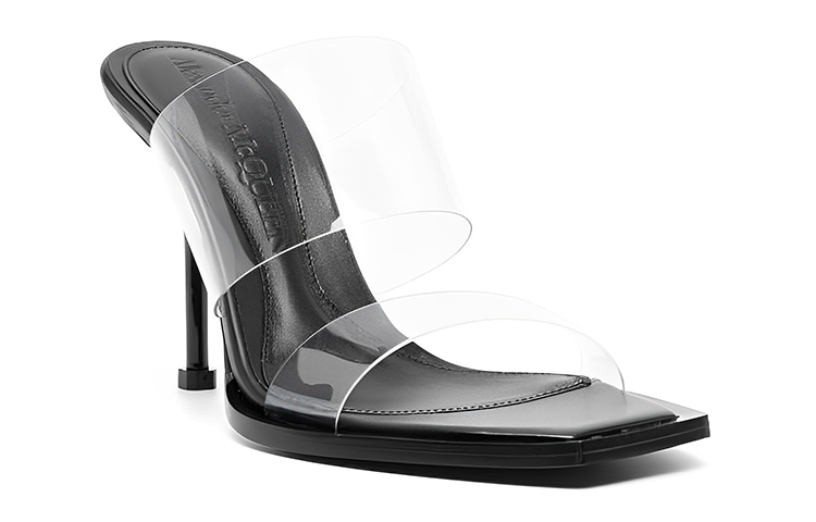 Order 亞歷山大·麥昆 方頭 細跟 時尚涼拖 女款 黑色