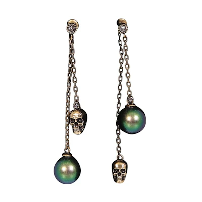 (Women) Alexander McQueen Brass Skull Earrings Clip-On for Women. 651156I170A3580