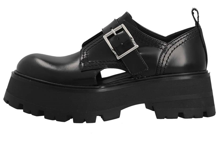(W) Alexander McQueen Buckle-Detailed Loafers 'Black'