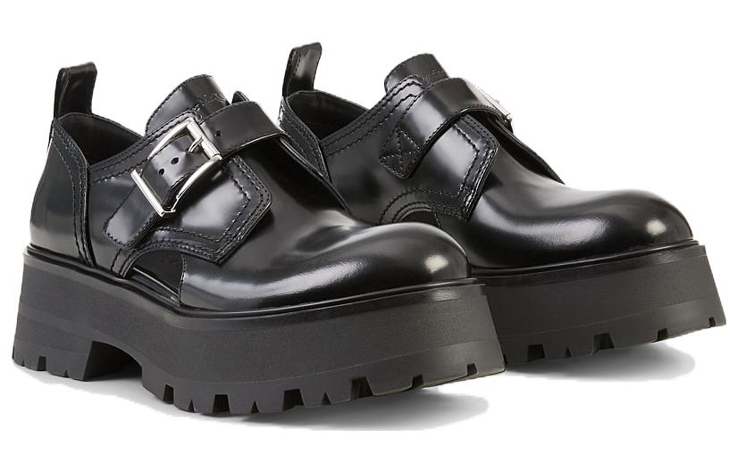 (W) Alexander McQueen Buckle-Detailed Loafers 'Black' 圖 2