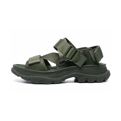 (W) Alexander McQueen Buckle 'Green Fashion Slide'